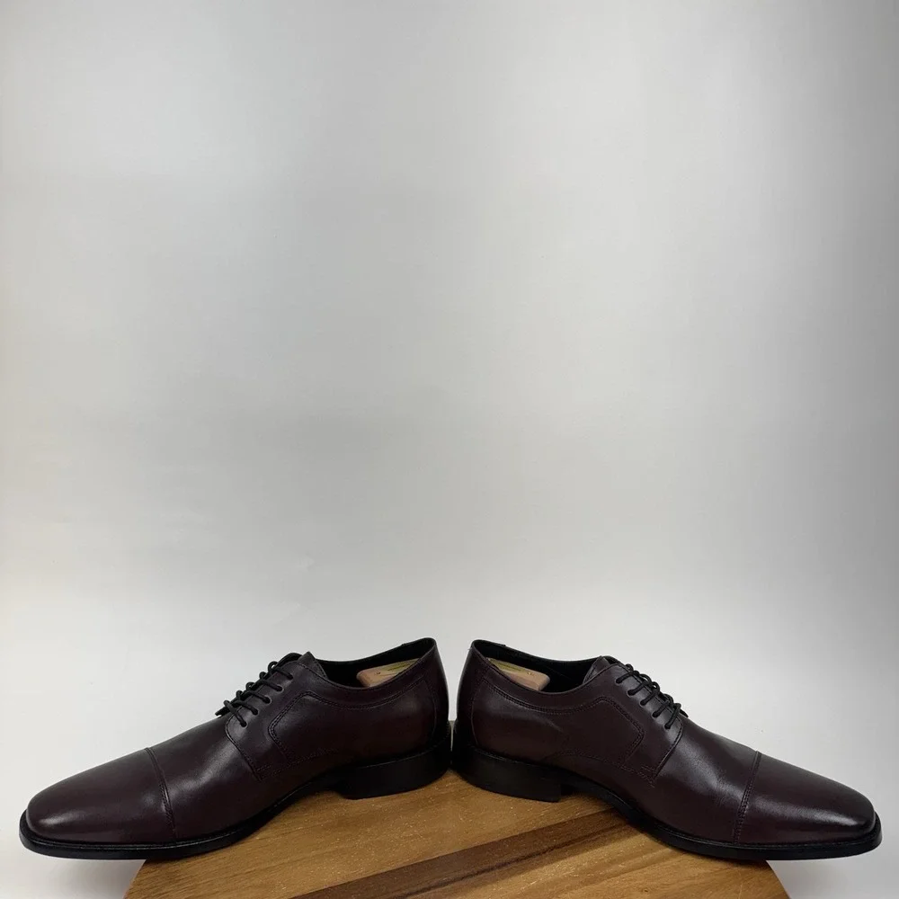 New Mens Johnston & Murphy Novick Brown Leather Cap Toe Dress Oxfords Size 13